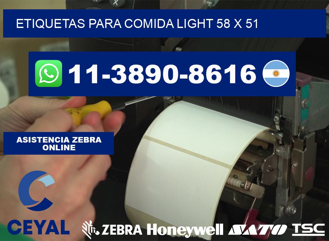 etiquetas para comida light 58 x 51