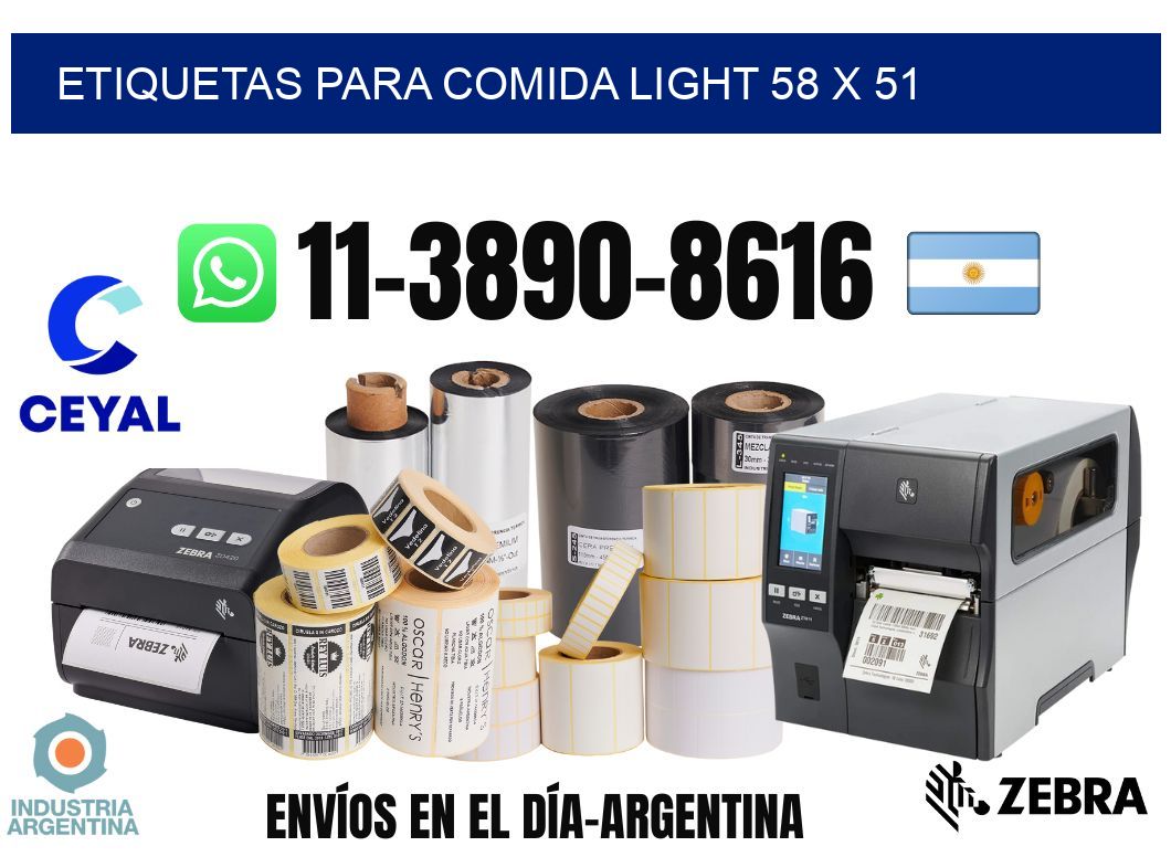 etiquetas para comida light 58 x 51