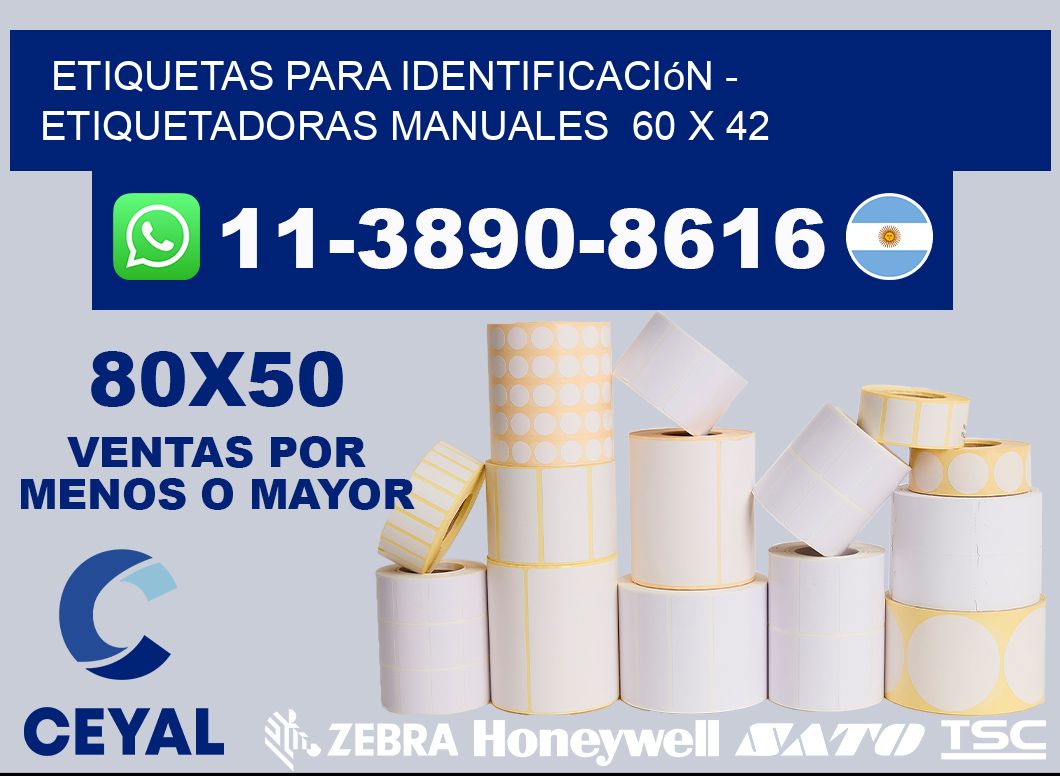 etiquetas para identificación - Etiquetadoras Manuales  60 x 42