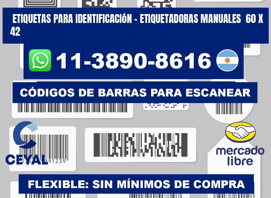 etiquetas para identificación - Etiquetadoras Manuales  60 x 42