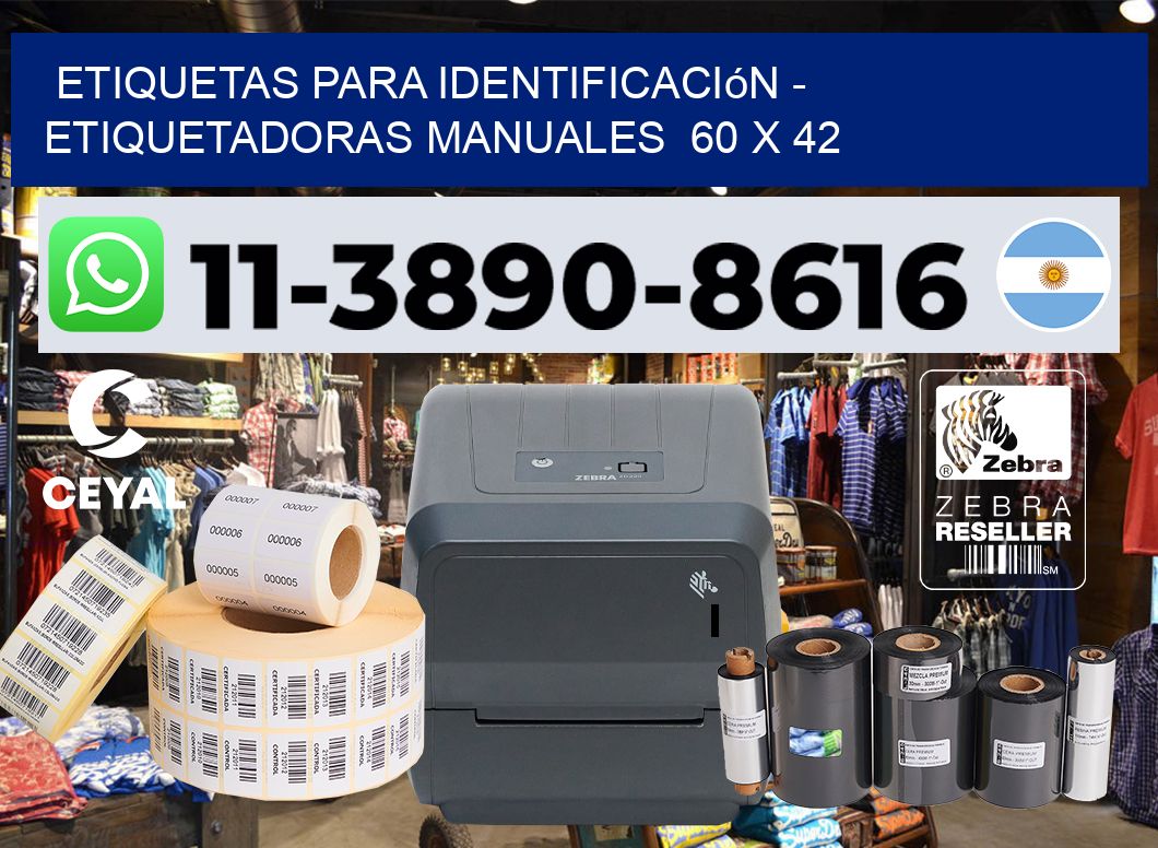 etiquetas para identificación - Etiquetadoras Manuales  60 x 42
