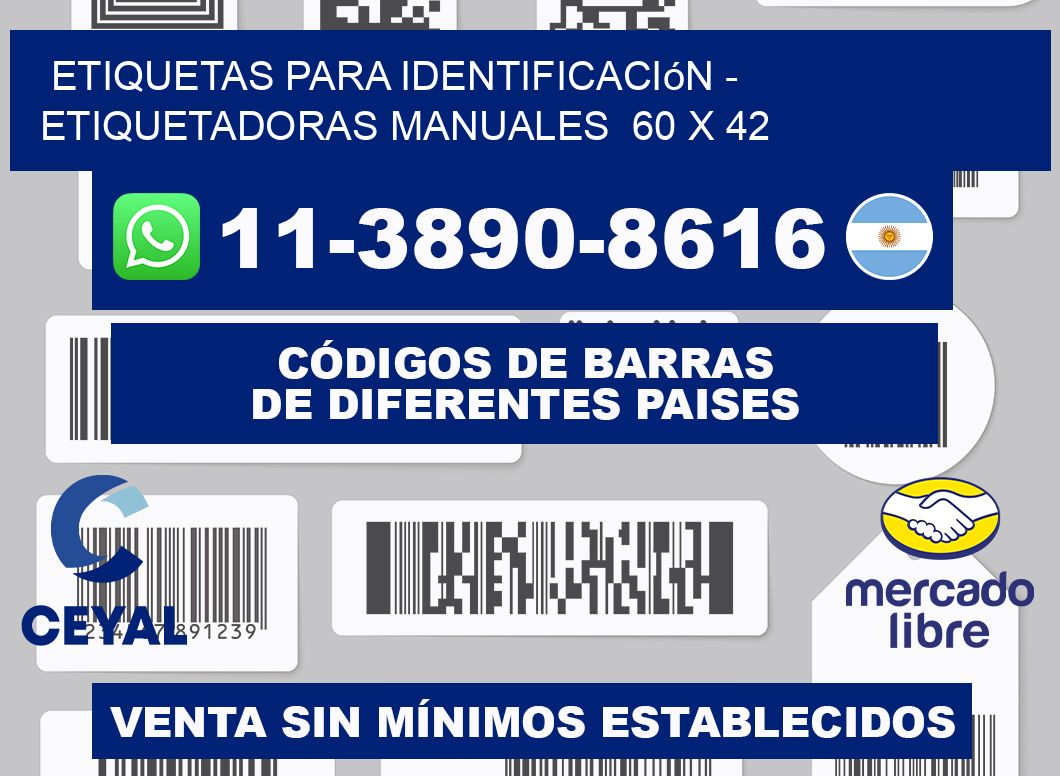 etiquetas para identificación - Etiquetadoras Manuales  60 x 42