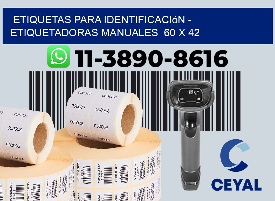etiquetas para identificación – Etiquetadoras Manuales  60 x 42