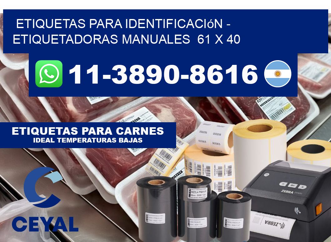 etiquetas para identificación - Etiquetadoras Manuales  61 x 40
