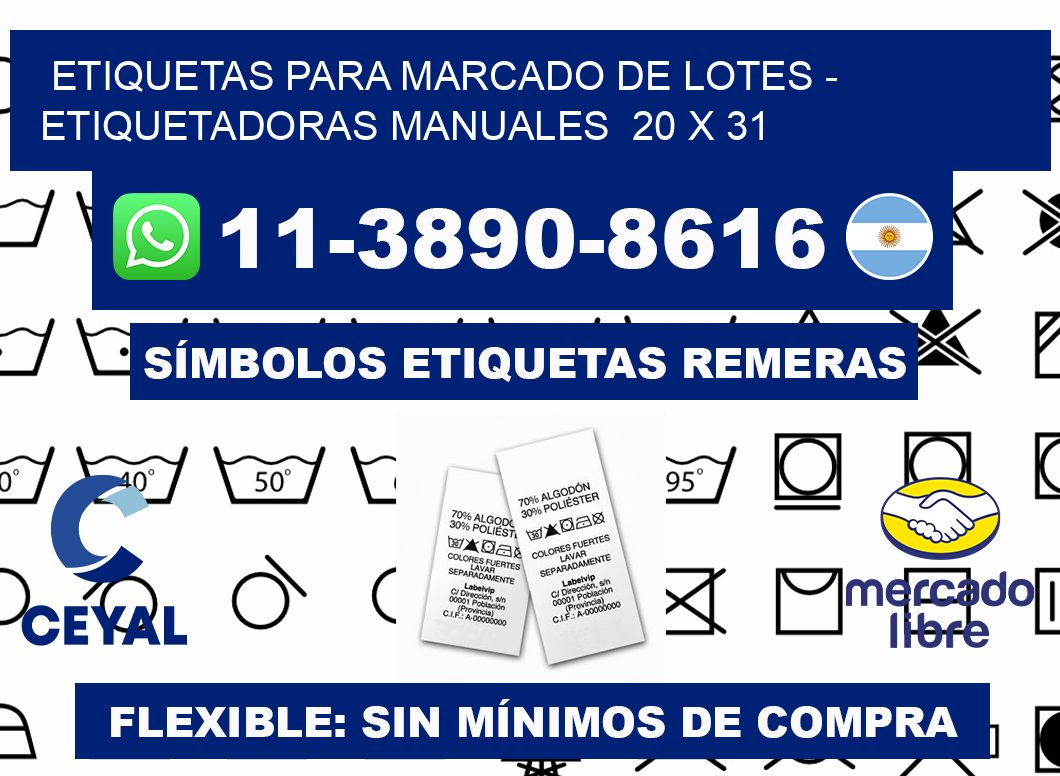 etiquetas para marcado de lotes - Etiquetadoras Manuales  20 x 31