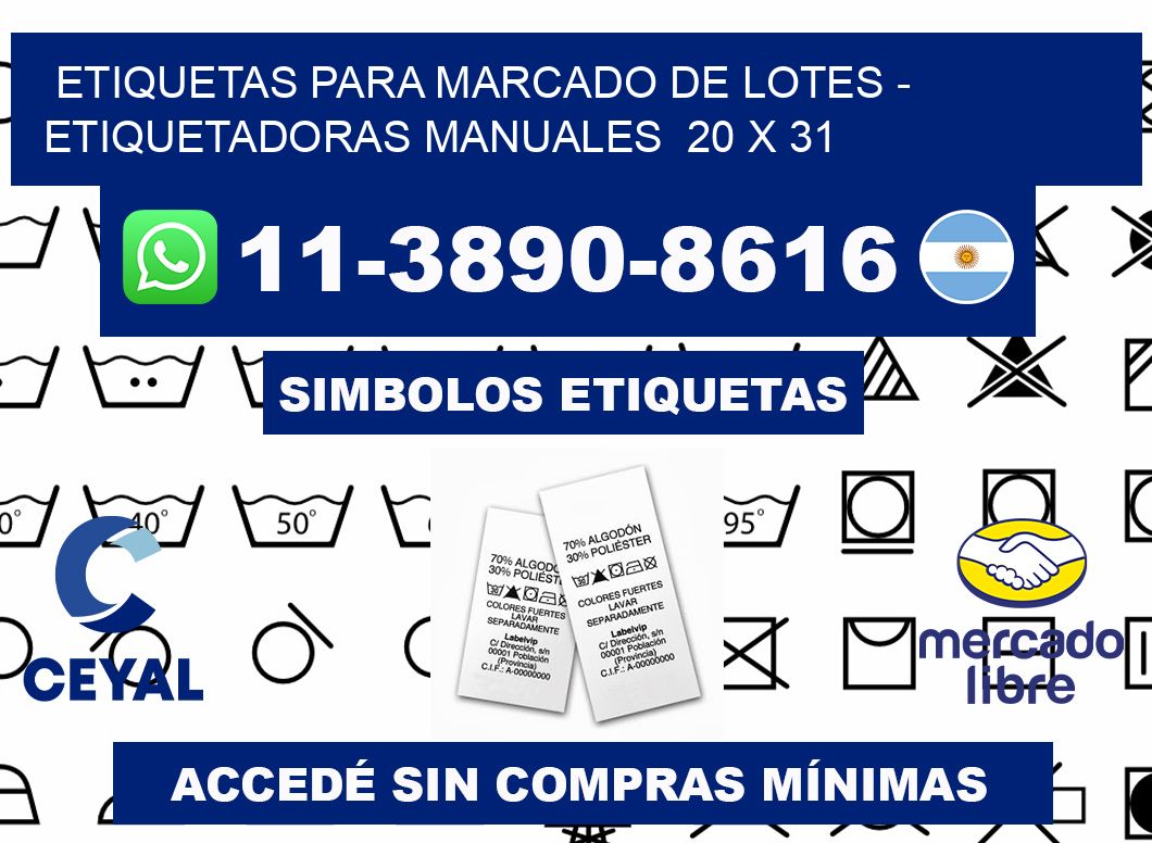 etiquetas para marcado de lotes - Etiquetadoras Manuales  20 x 31