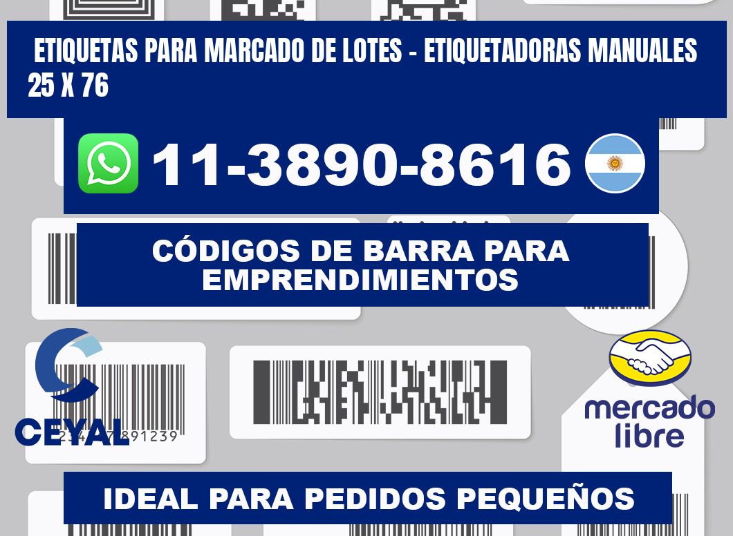 etiquetas para marcado de lotes - Etiquetadoras Manuales  25 x 76