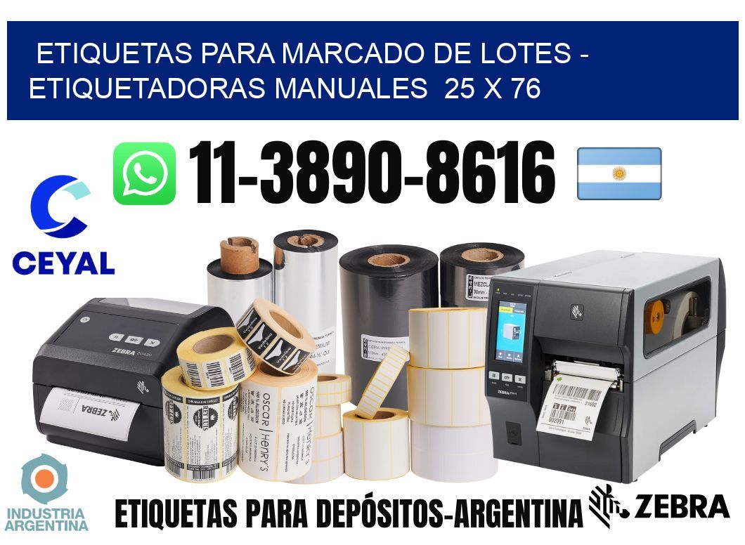 etiquetas para marcado de lotes - Etiquetadoras Manuales  25 x 76