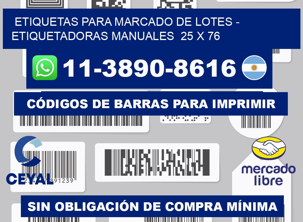 etiquetas para marcado de lotes - Etiquetadoras Manuales  25 x 76