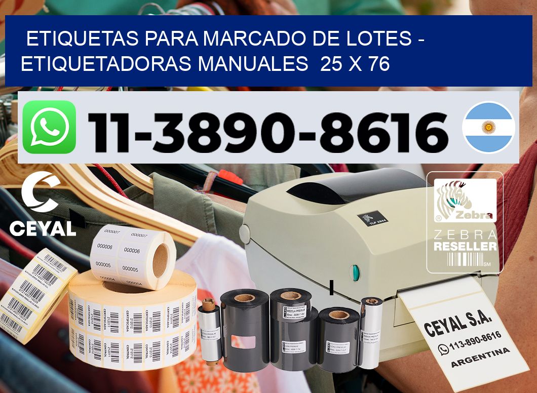 etiquetas para marcado de lotes – Etiquetadoras Manuales  25 x 76