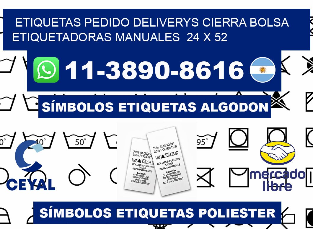 etiquetas pedido deliverys cierra bolsa  Etiquetadoras Manuales  24 x 52