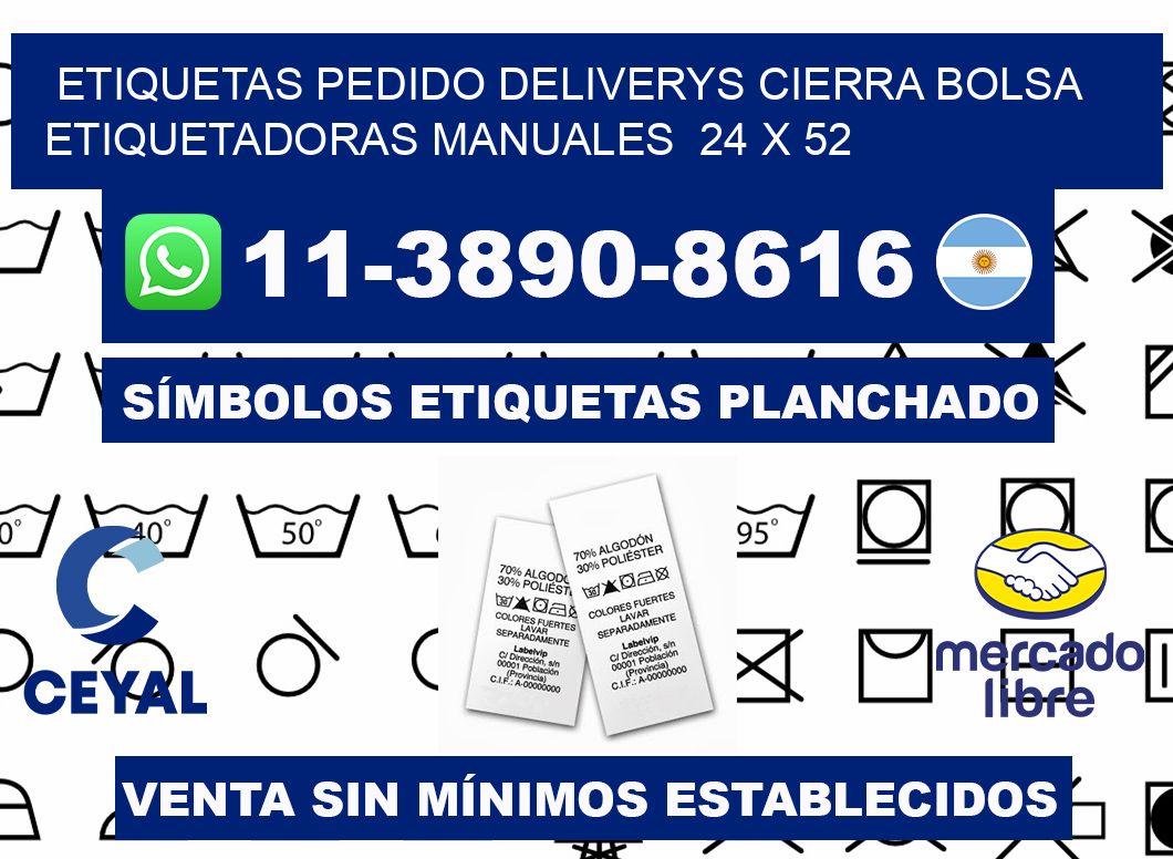 etiquetas pedido deliverys cierra bolsa  Etiquetadoras Manuales  24 x 52