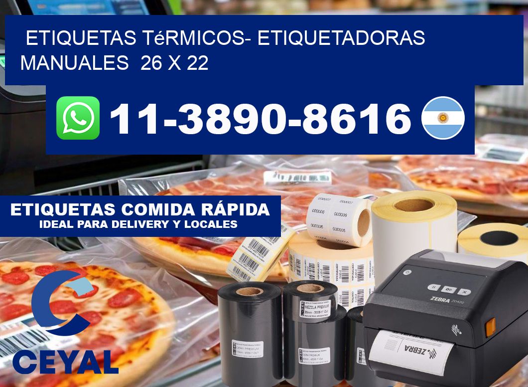 etiquetas térmicos- Etiquetadoras Manuales 26 x 22