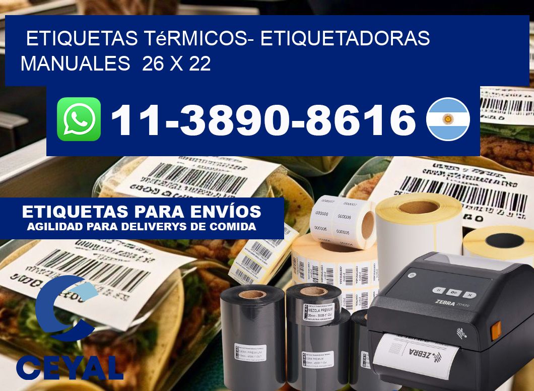 etiquetas térmicos- Etiquetadoras Manuales 26 x 22