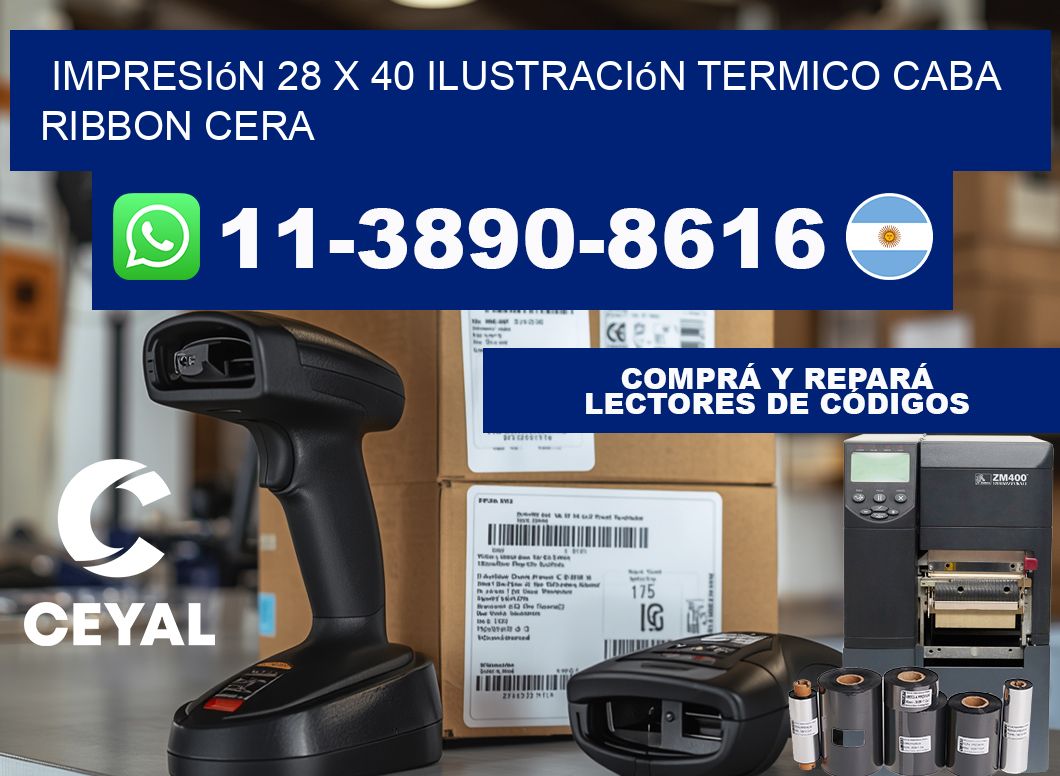 impresión 28 x 40 ilustración termico CABA Ribbon cera