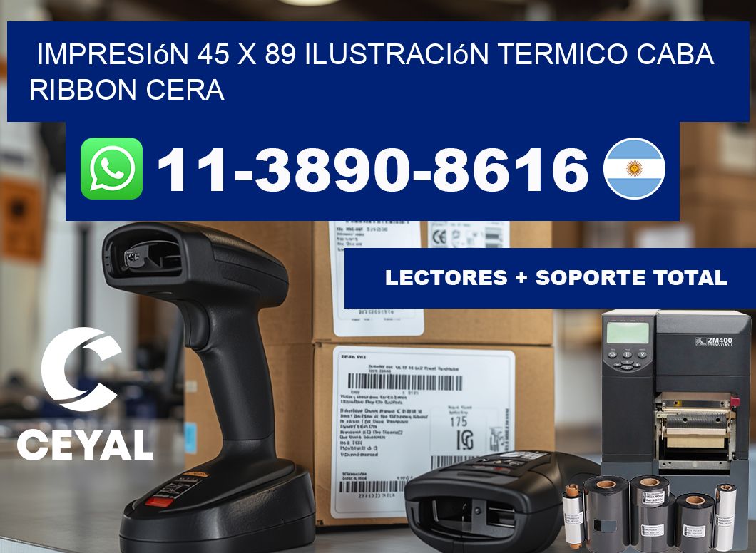 impresión 45 x 89 ilustración termico CABA Ribbon cera
