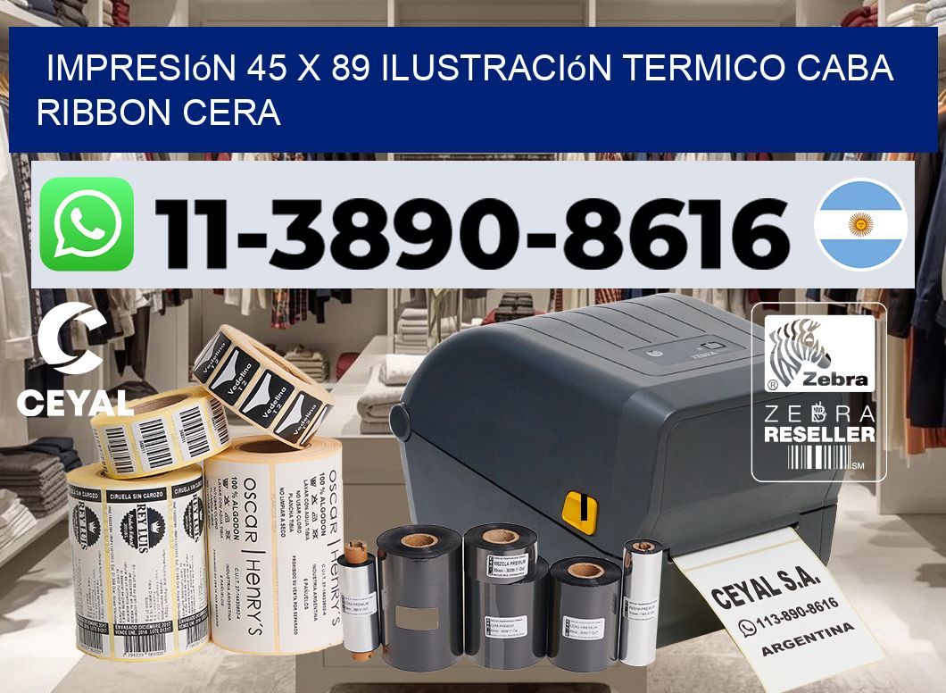 impresión 45 x 89 ilustración termico CABA Ribbon cera