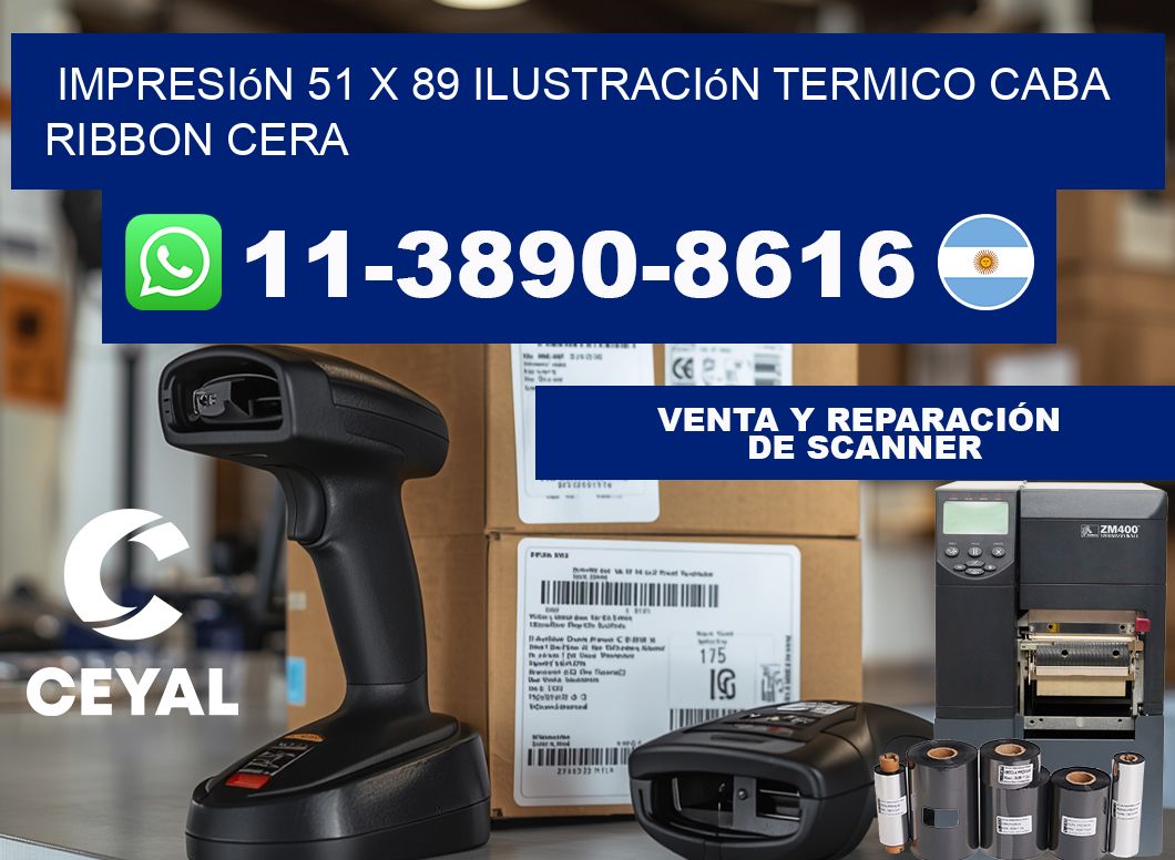 impresión 51 x 89 ilustración termico CABA Ribbon cera