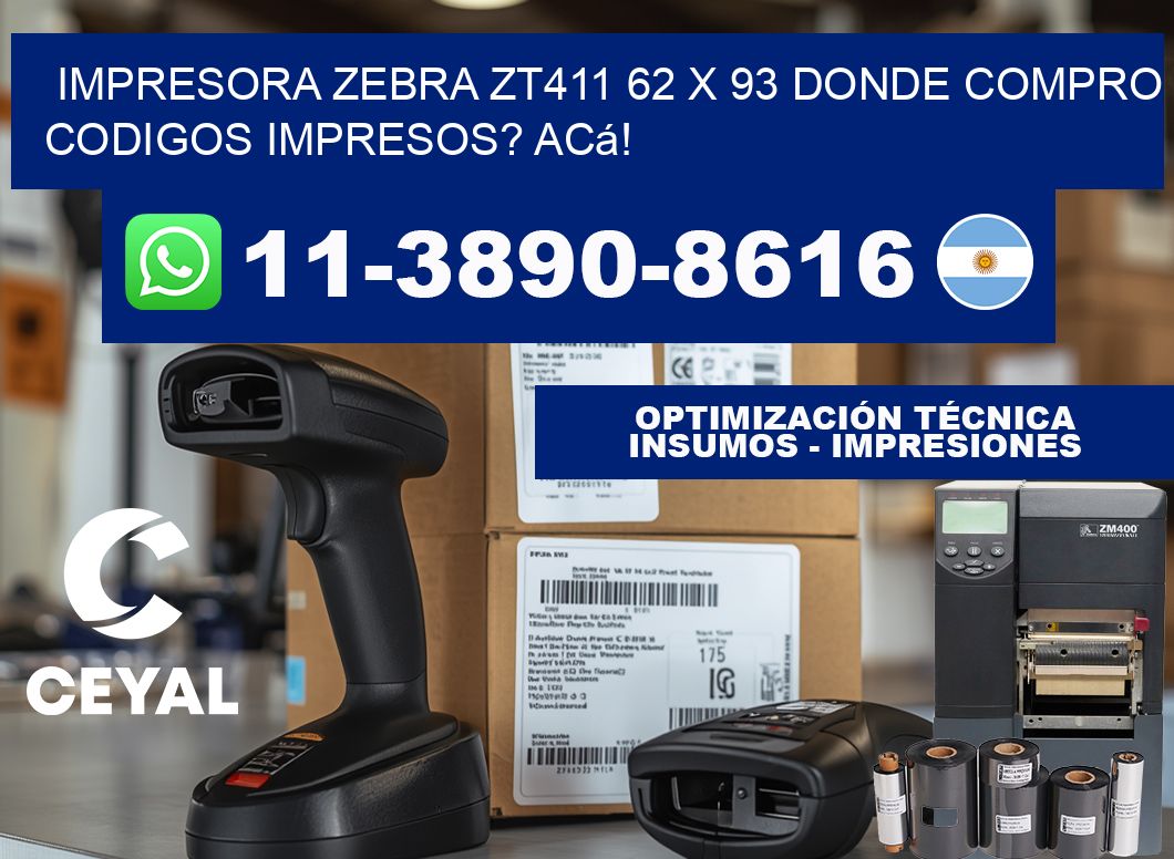 impresora zebra zt411 62 x 93 Donde compro codigos impresos? Acá!