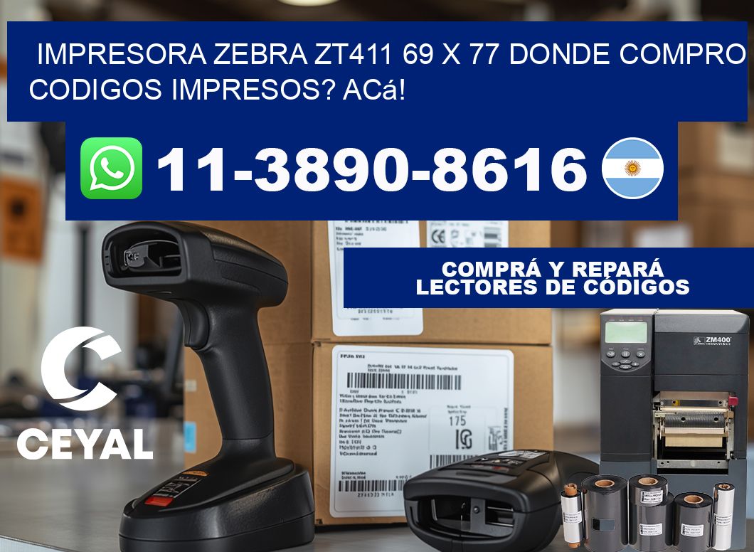 impresora zebra zt411 69 x 77 Donde compro codigos impresos? Acá!