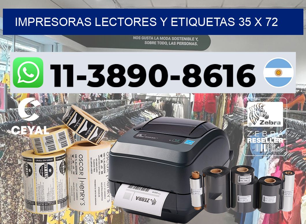 impresoras lectores y etiquetas 35 x 72