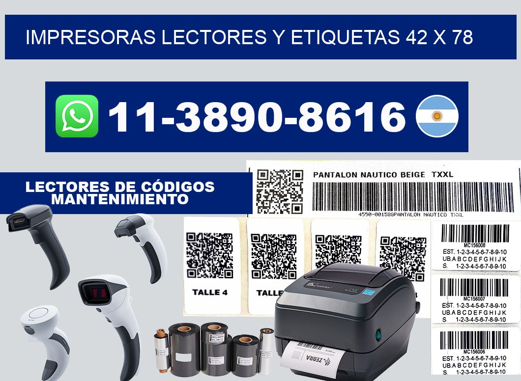 impresoras lectores y etiquetas 42 x 78
