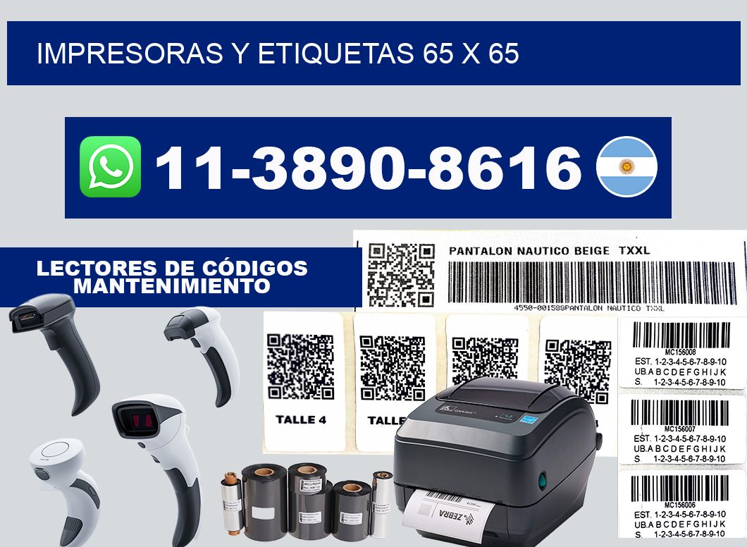 impresoras y etiquetas 65 x 65
