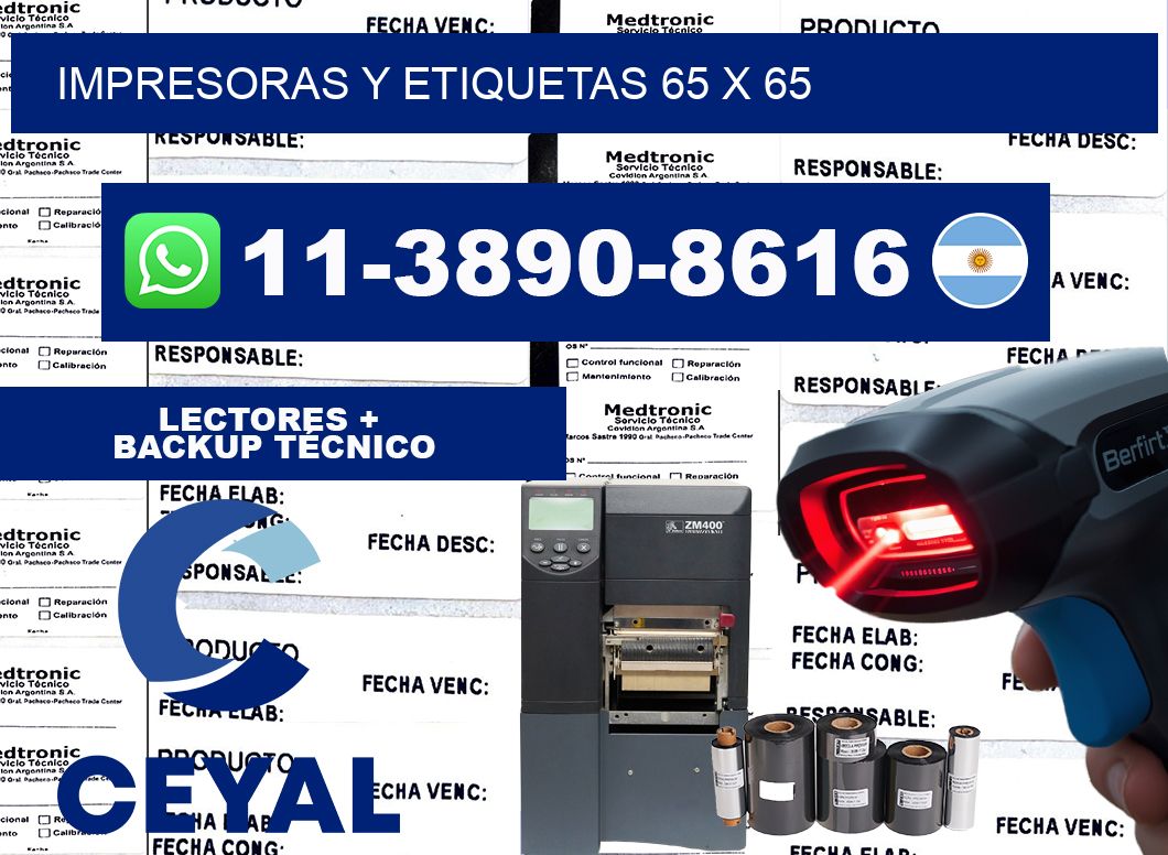 impresoras y etiquetas 65 x 65