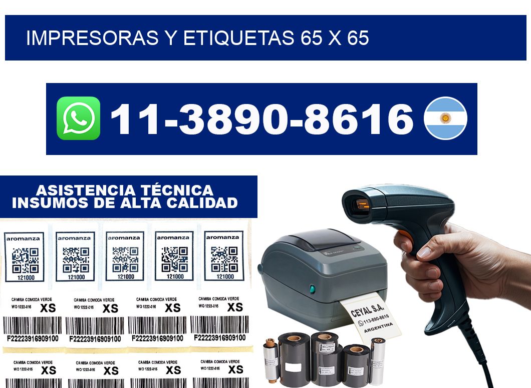 impresoras y etiquetas 65 x 65