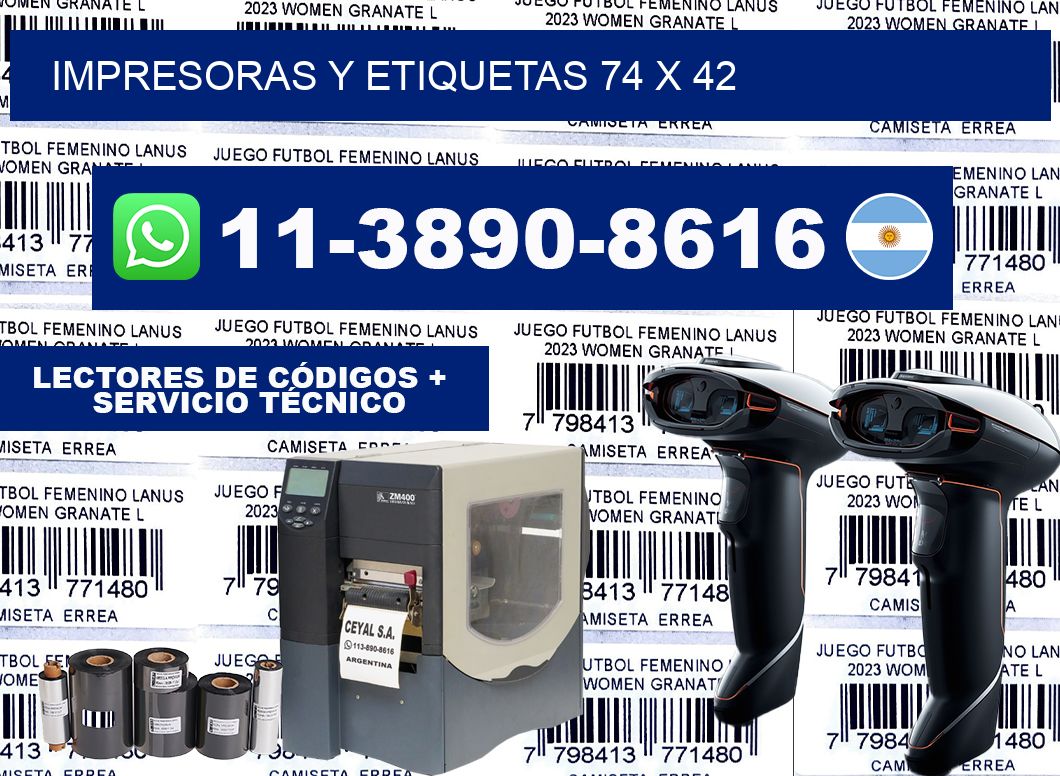 impresoras y etiquetas 74 x 42