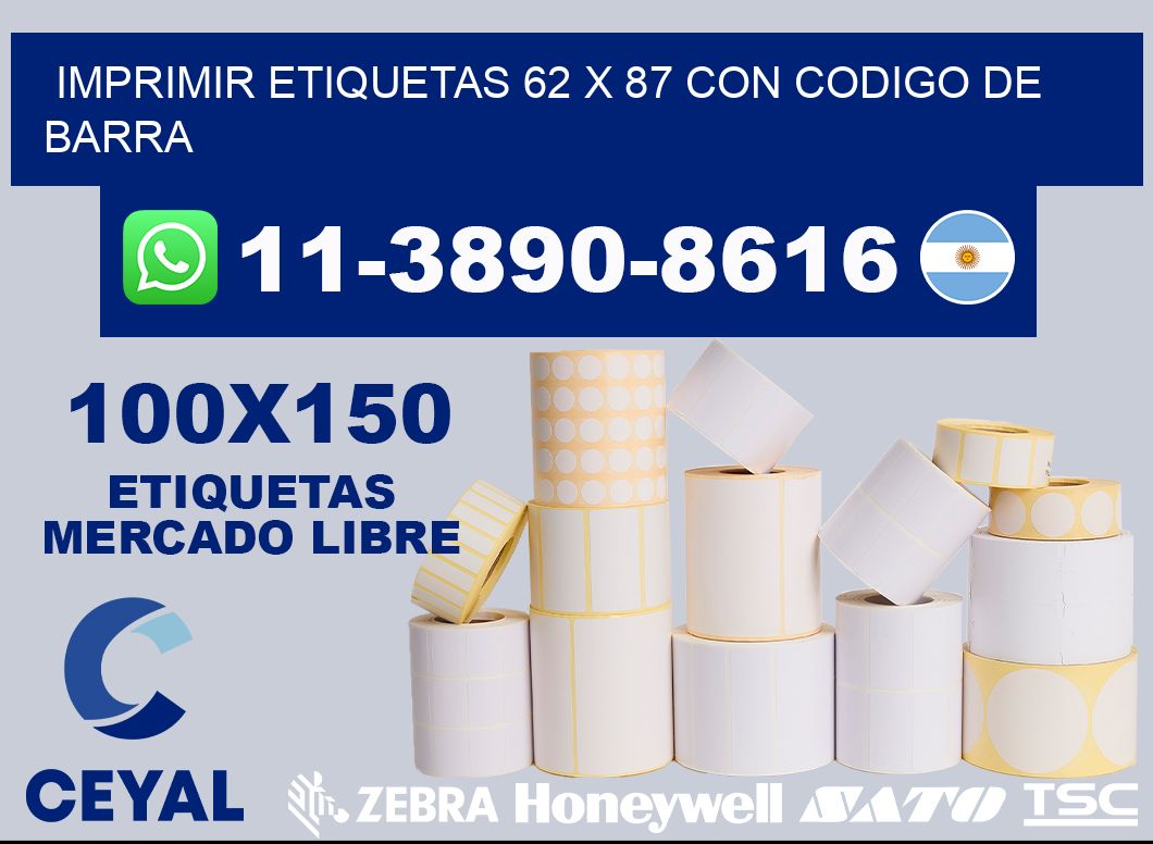 imprimir etiquetas 62 x 87 con codigo de barra