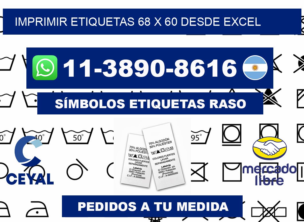 imprimir etiquetas 68 x 60 desde excel