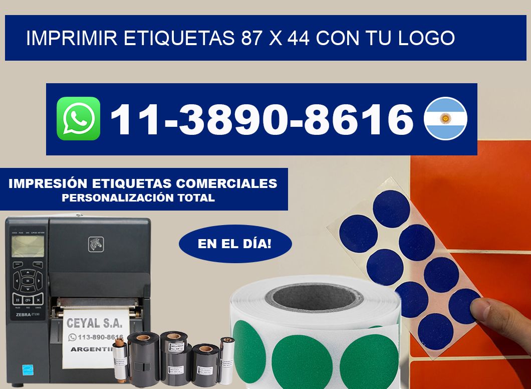 imprimir etiquetas 87 x 44 con tu logo