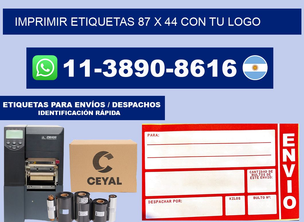 imprimir etiquetas 87 x 44 con tu logo