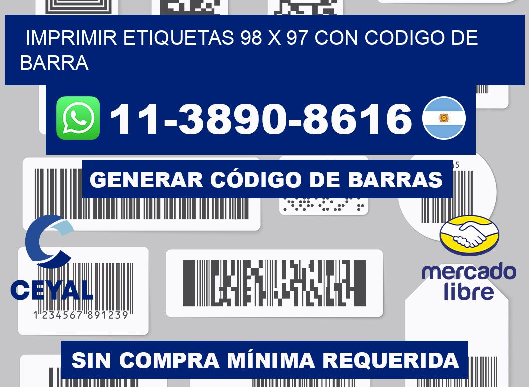 imprimir etiquetas 98 x 97 con codigo de barra