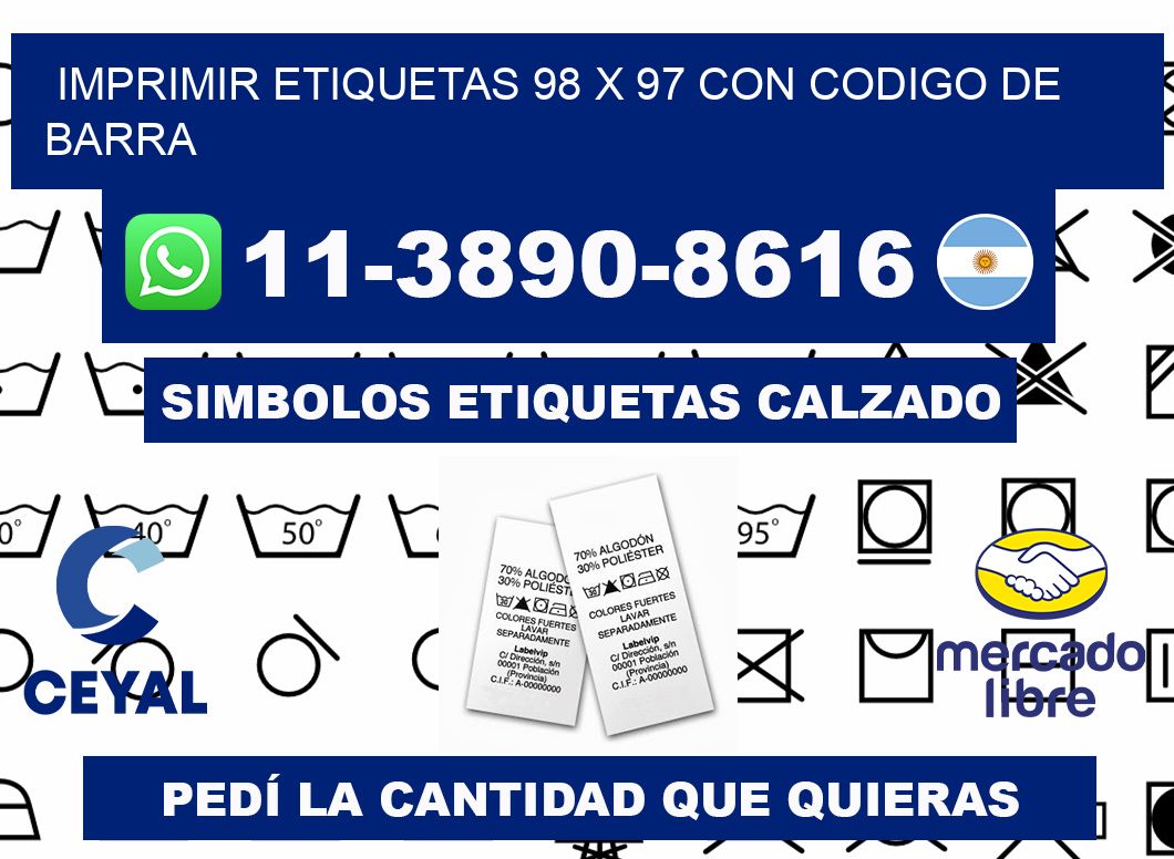 imprimir etiquetas 98 x 97 con codigo de barra