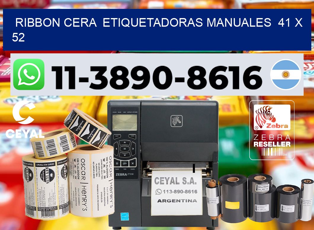 ribbon cera Etiquetadoras Manuales 41 x 52