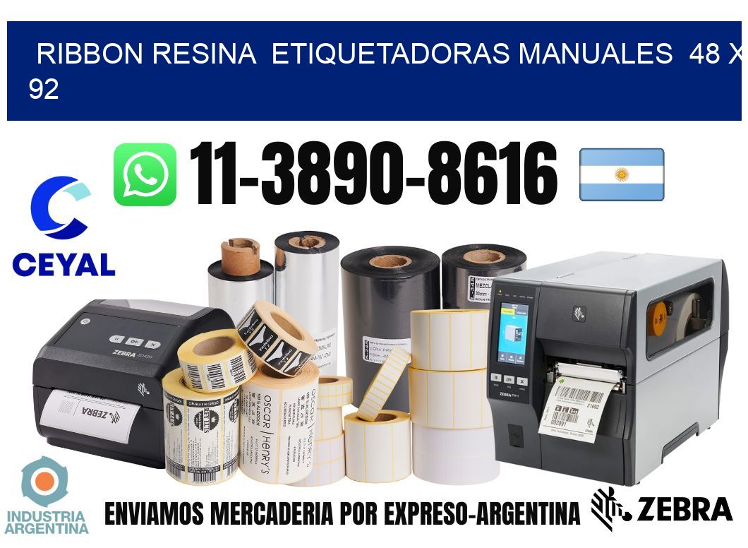 ribbon resina  Etiquetadoras Manuales  48 x 92