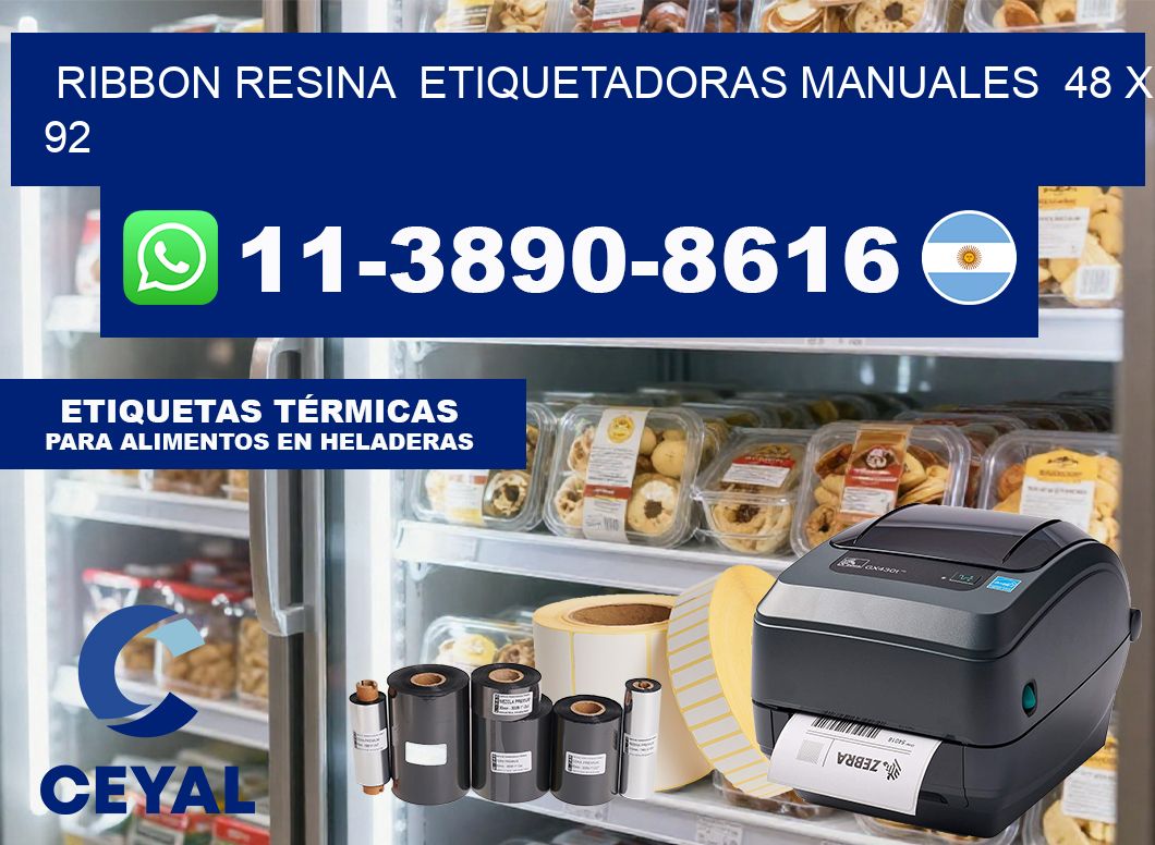 ribbon resina  Etiquetadoras Manuales  48 x 92