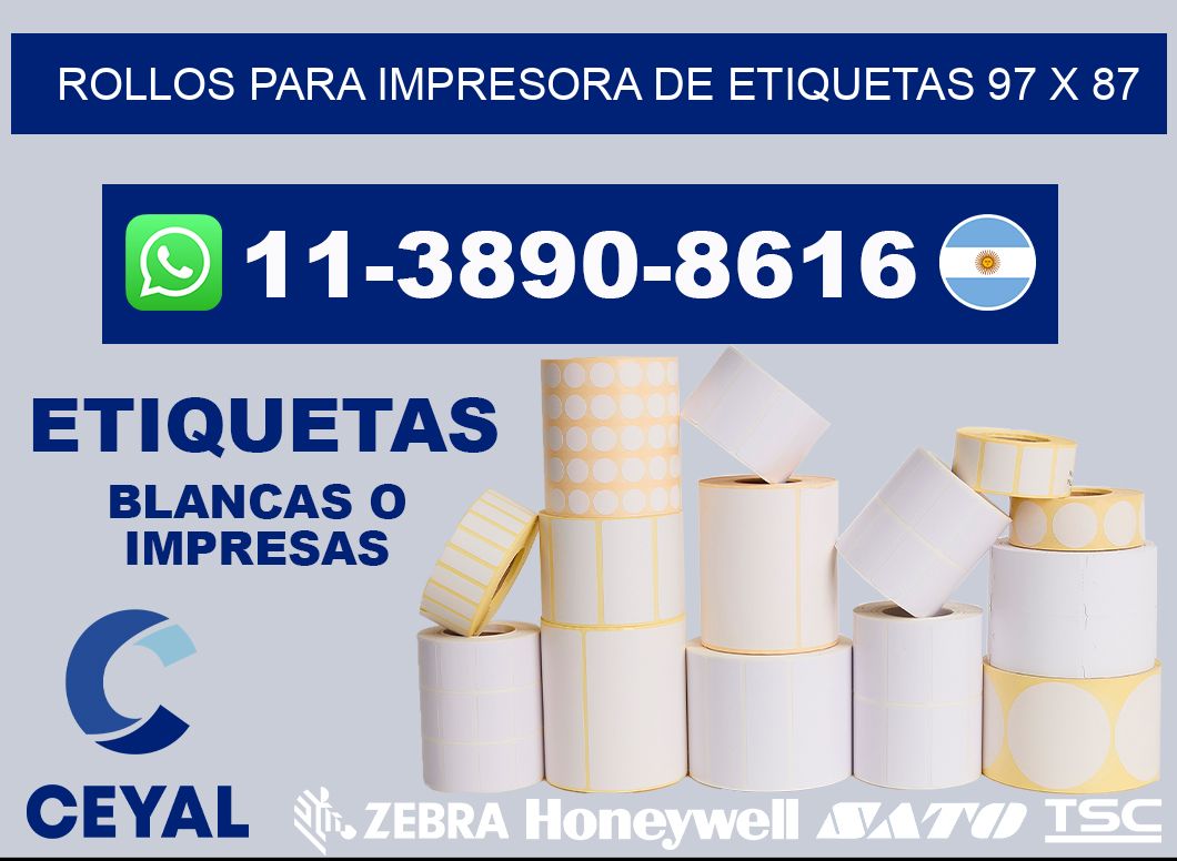 rollos para impresora de etiquetas 97 x 87