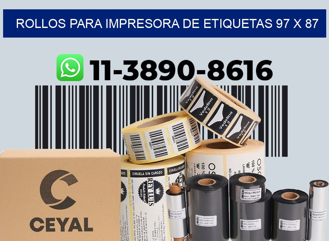 rollos para impresora de etiquetas 97 x 87