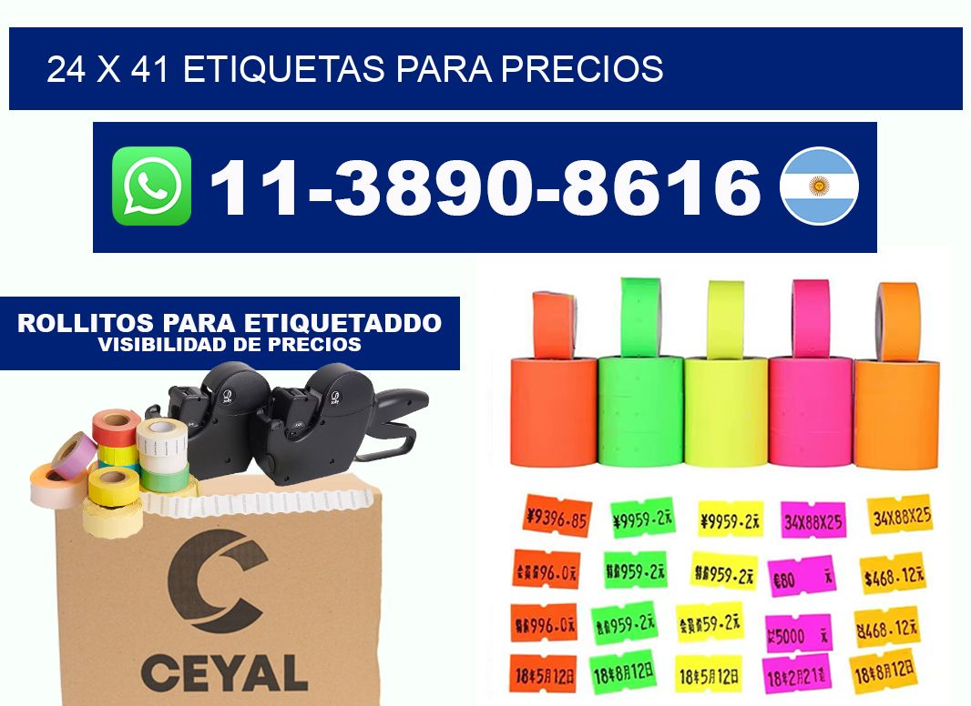 24 x 41 etiquetas para precios