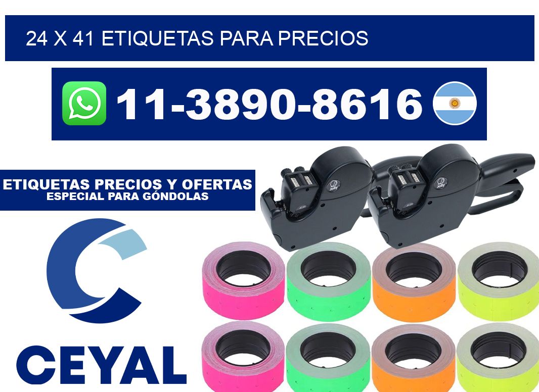 24 x 41 etiquetas para precios