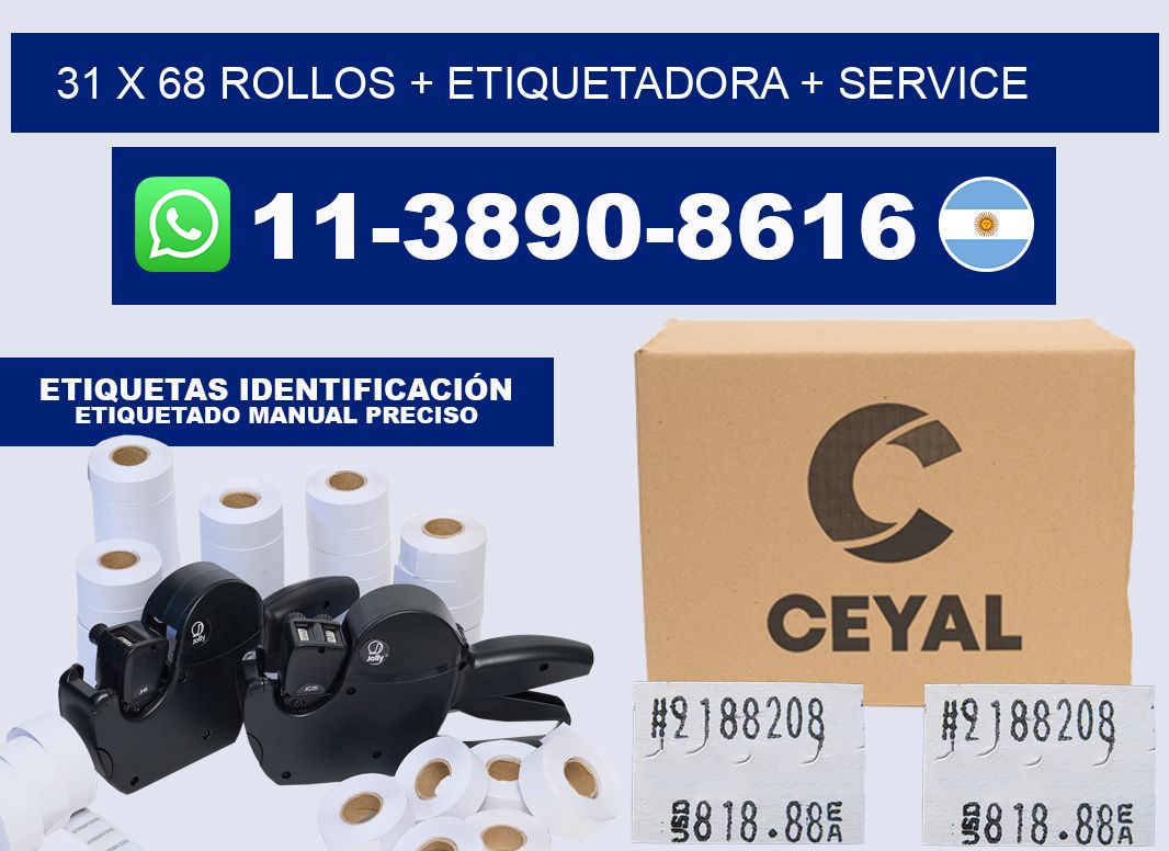 31 x 68 rollos + etiquetadora + service