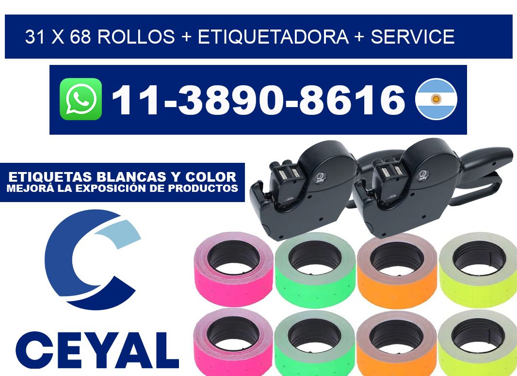 31 x 68 rollos + etiquetadora + service