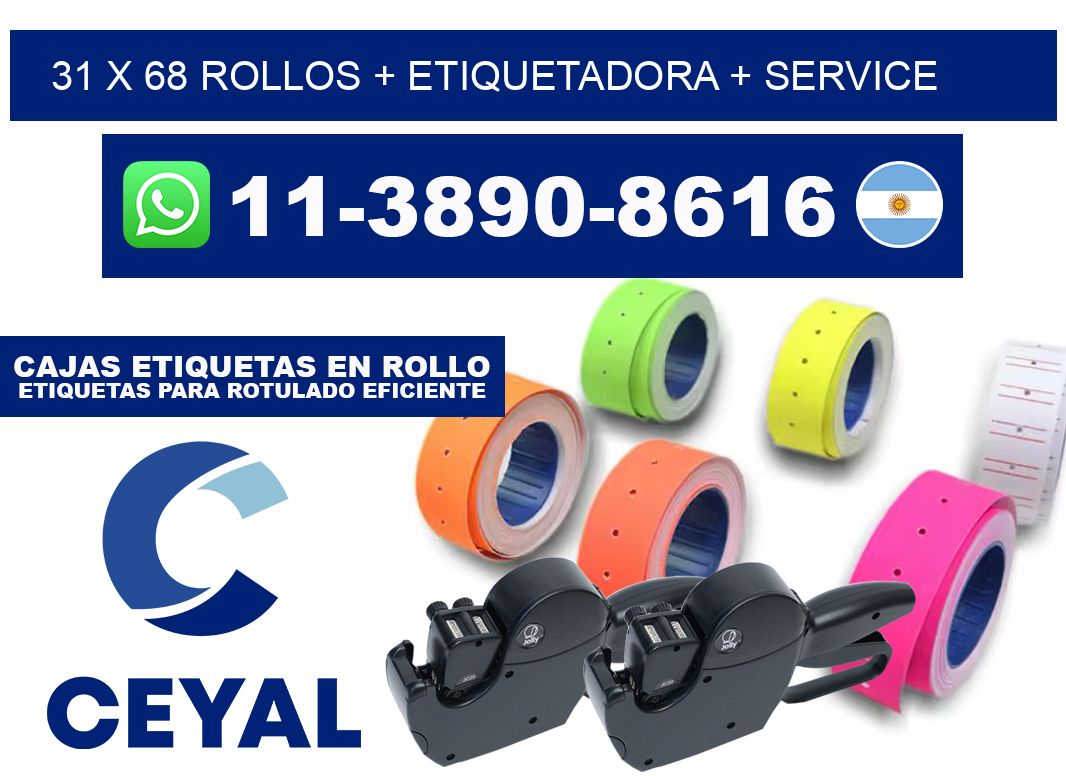 31 x 68 rollos + etiquetadora + service