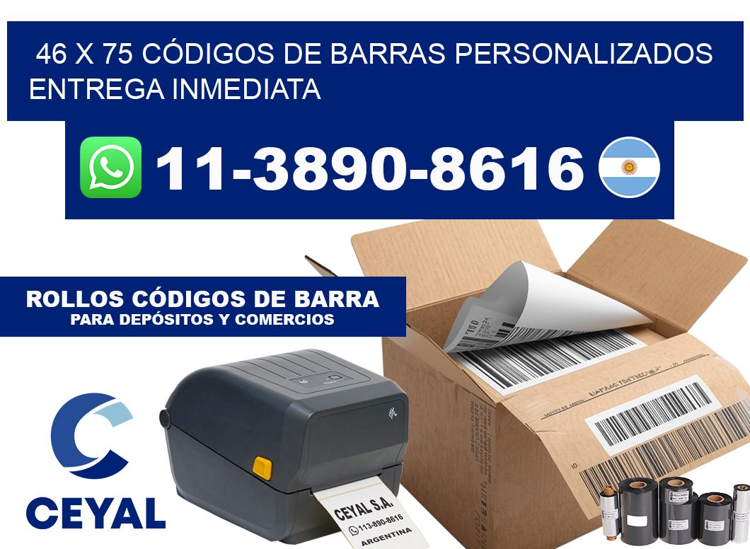 46 x 75 CÓDIGOS DE BARRAS PERSONALIZADOS ENTREGA INMEDIATA