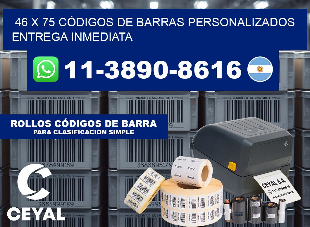 46 x 75 CÓDIGOS DE BARRAS PERSONALIZADOS ENTREGA INMEDIATA