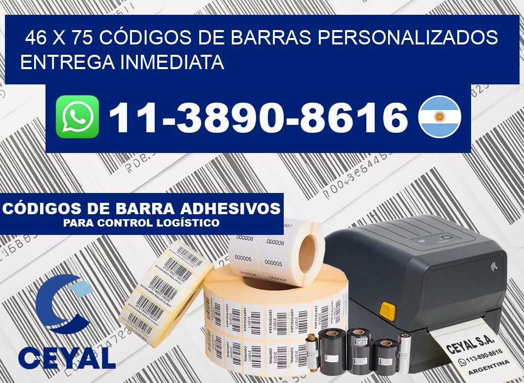 46 x 75 CÓDIGOS DE BARRAS PERSONALIZADOS ENTREGA INMEDIATA