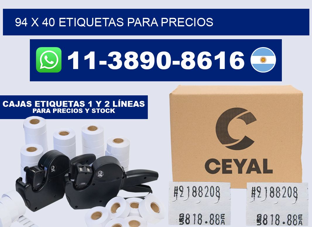 94 x 40 etiquetas para precios